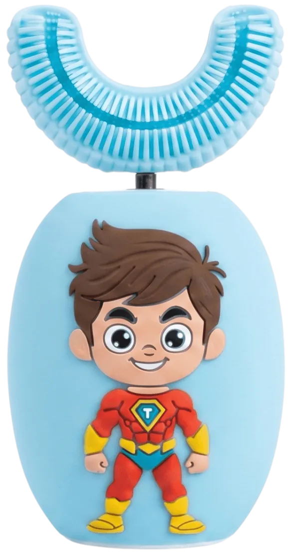 Dr. Tooti U-Shape Sonic Toothbrush for Kids – Blue, Featuring Hero