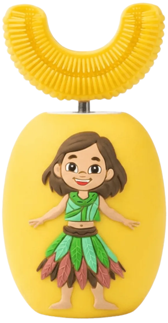 Dr. Tooti U-Shape Sonic Toothbrush for Kids – Yellow, Featuring Lili