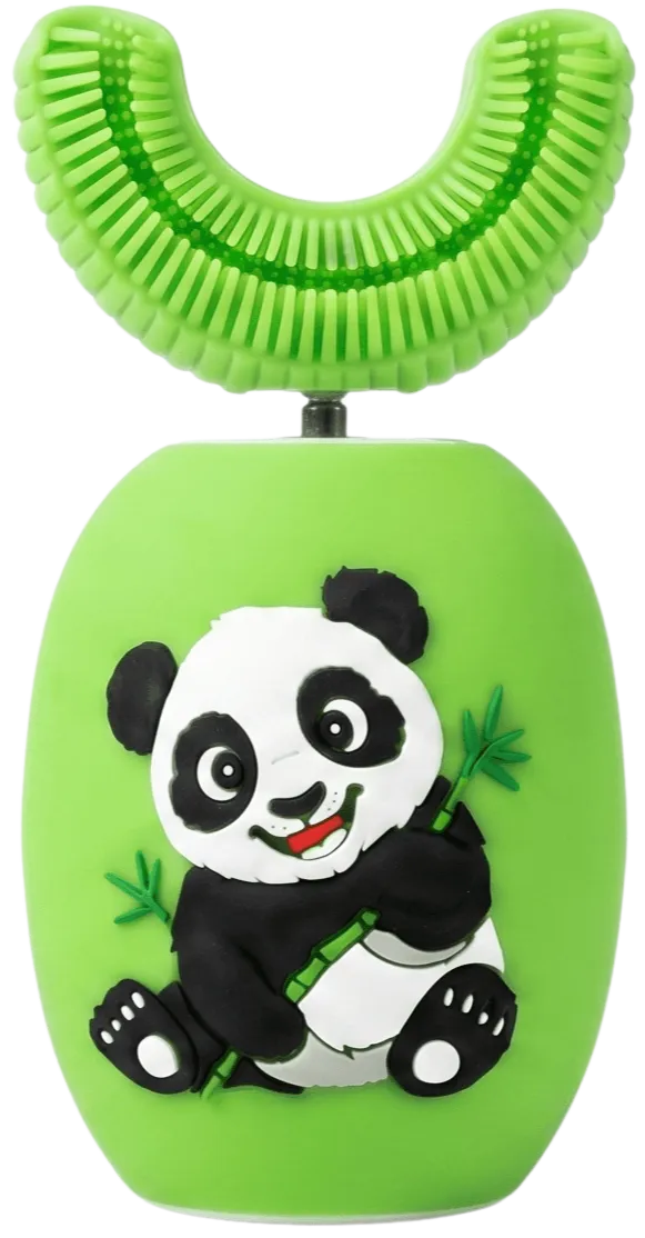 Dr. Tooti U-Shape Sonic Toothbrush for Kids – Green, Featuring a Panda